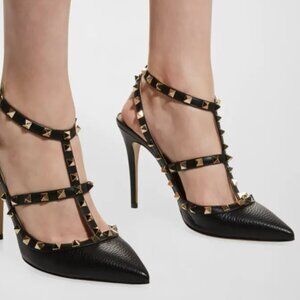 Valentino Garavani Rockstud Leather Caged Pump